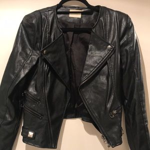 Structured Vegan Leather Jacket
